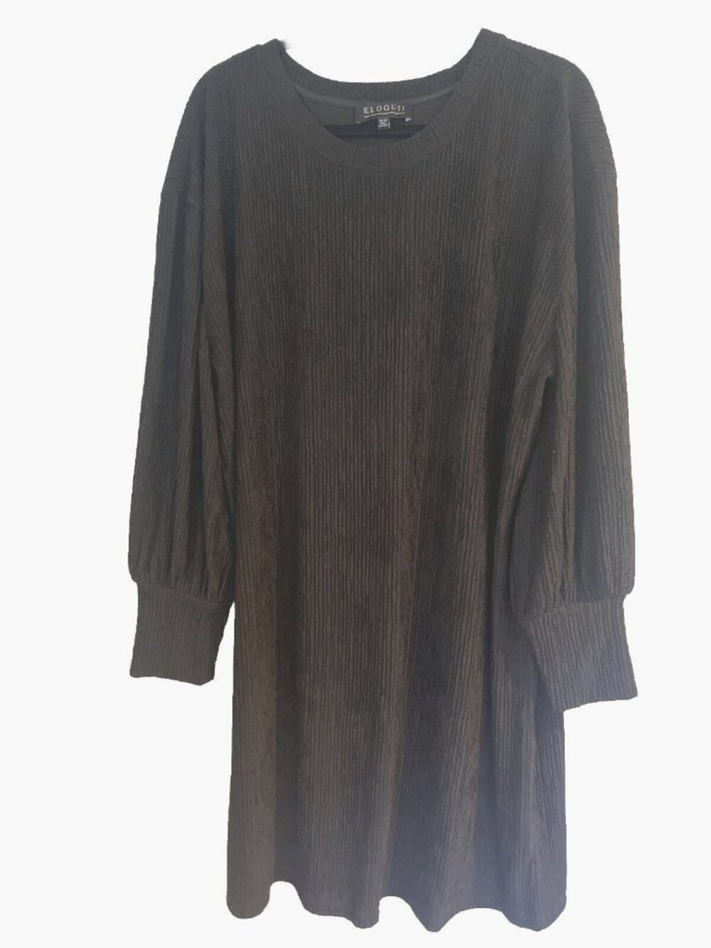 Eloquii Womens Black size 18/20 Accordion Knit Cuffs Midi Length